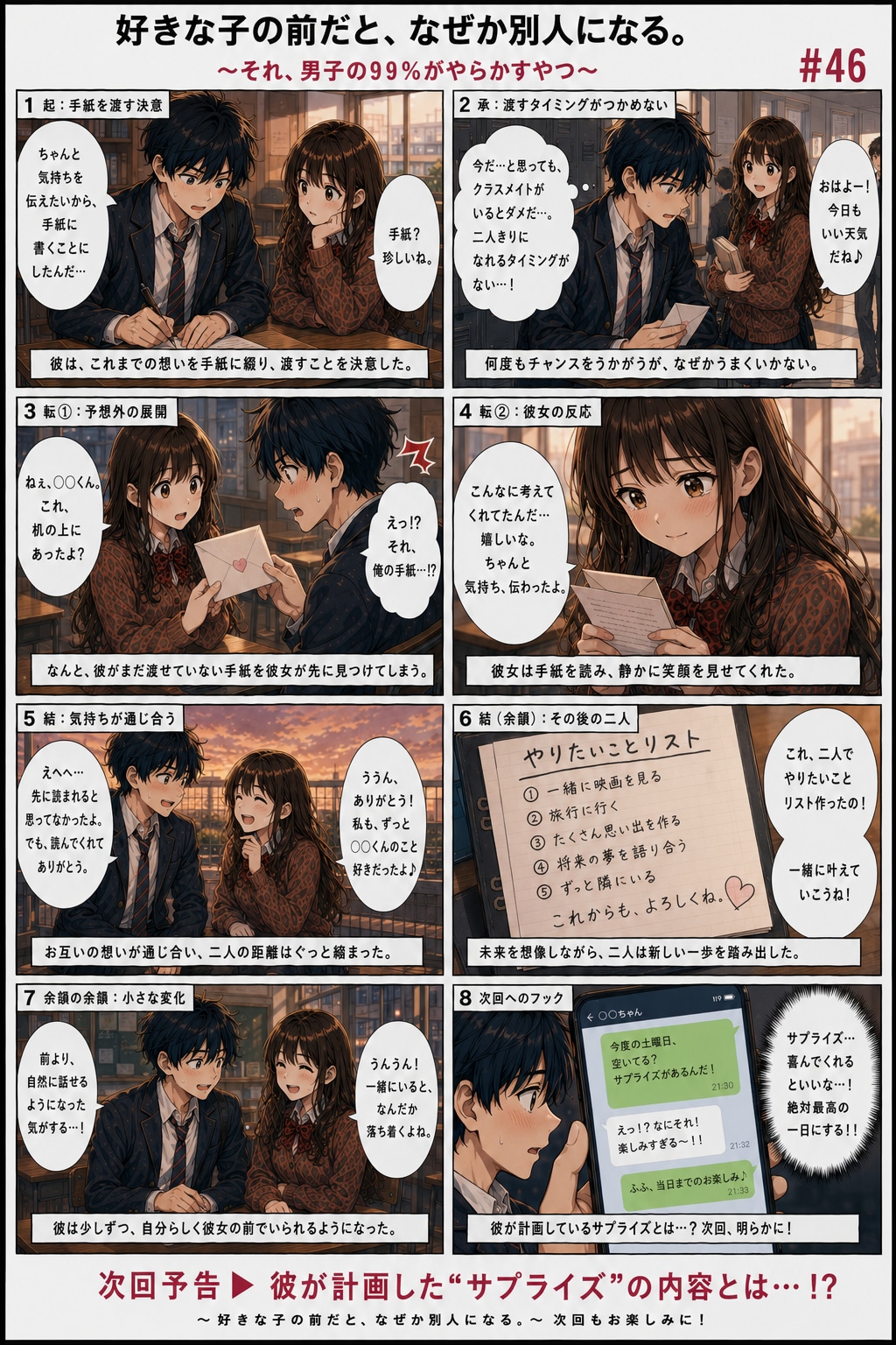 青春ラブコメシリーズ化：漫画生成（プロンプト）GPT（GPTs）  無料のChatGPTでも出来る！完成指示文をチャット欄に貼り付けるだけ。   「続きのストーリーの漫画を描いてください。」と言ったら | の人気AIイラスト・グラビア