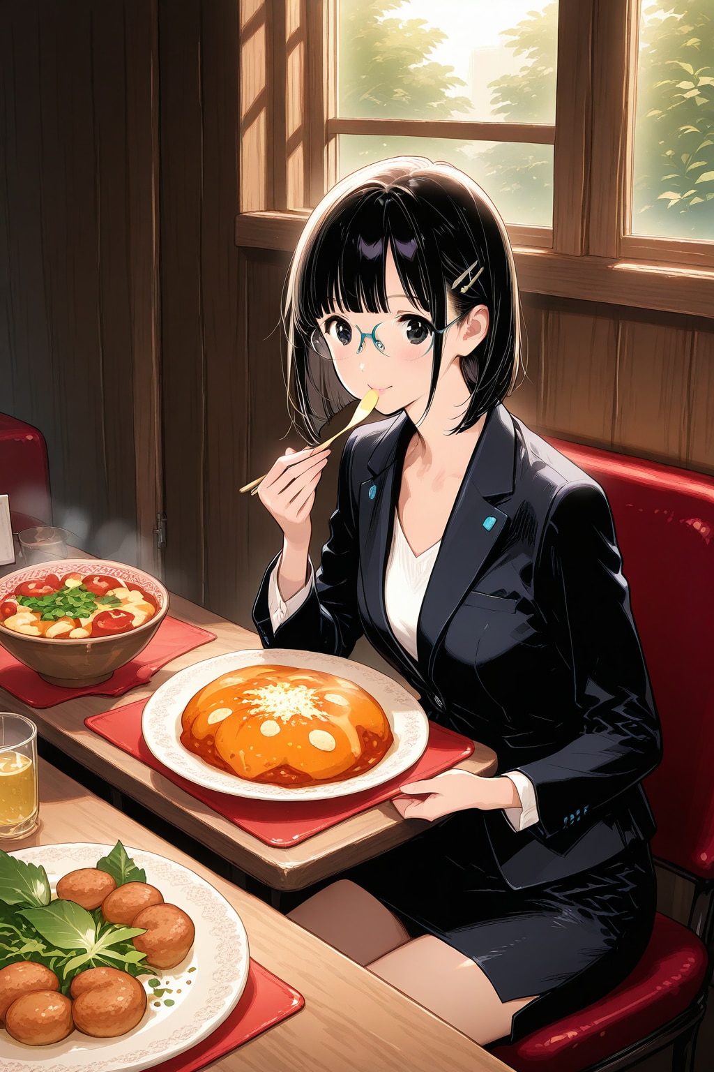 ランチ中のメガネちゃん👓✨