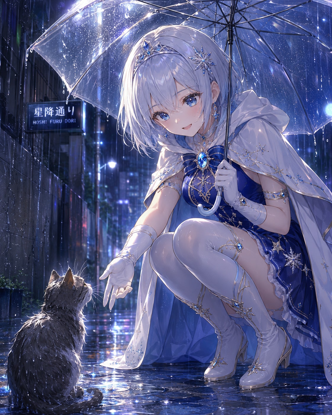 濡れた猫に手を差し伸べて