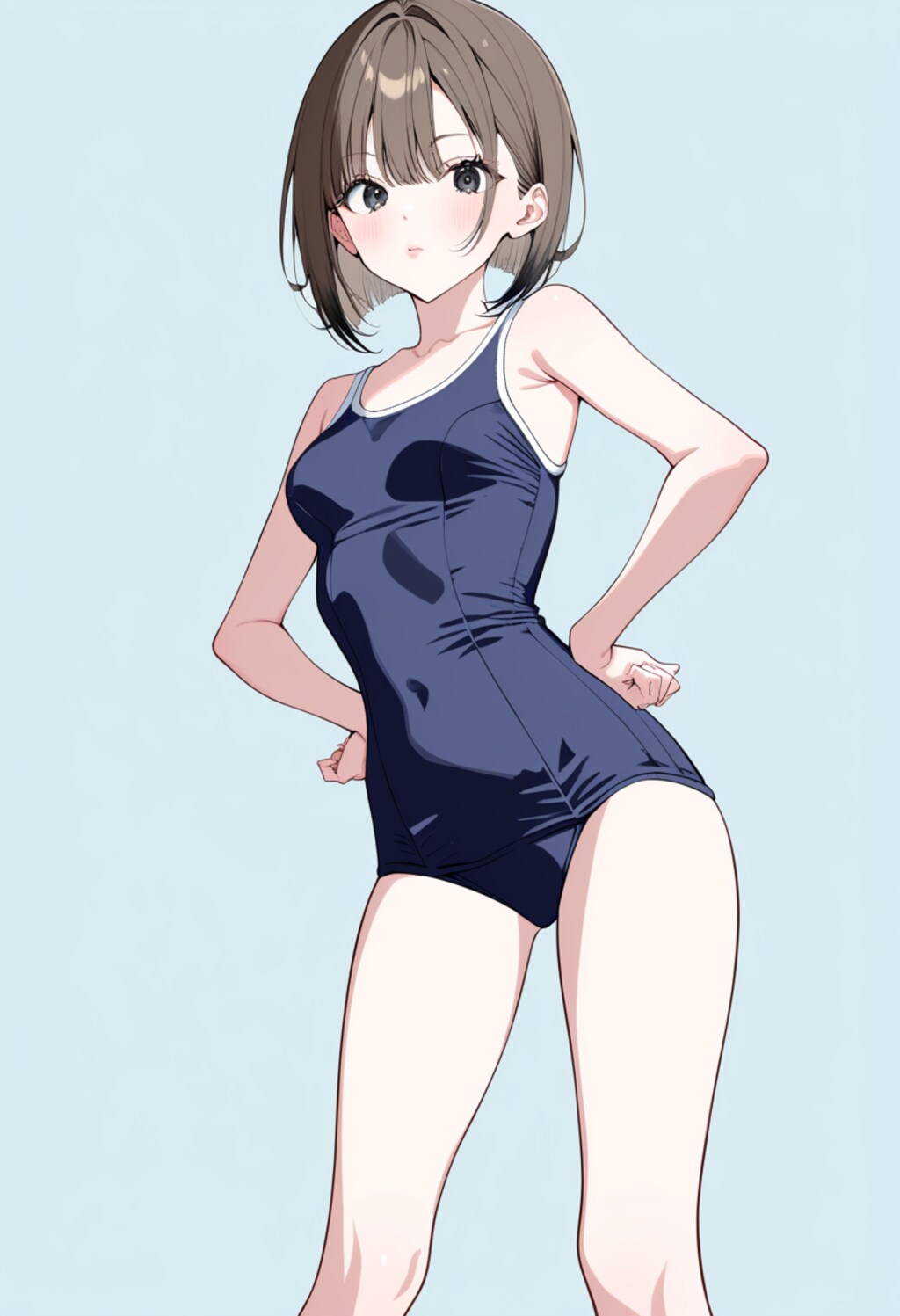 スク水を着る女子学生