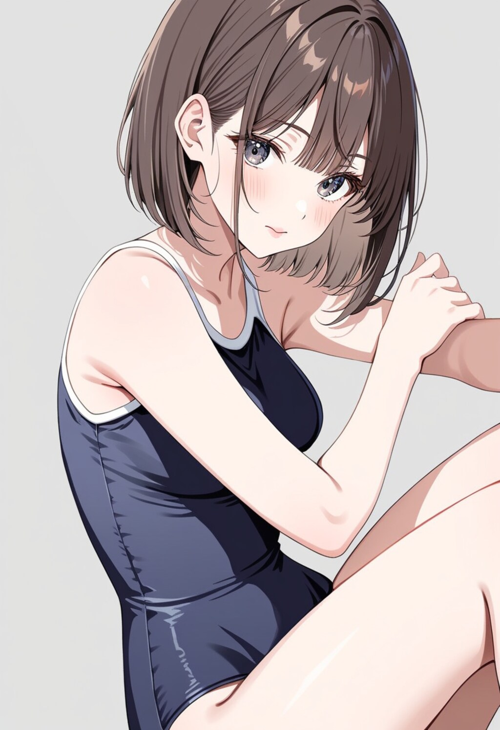 スク水を着る女子学生