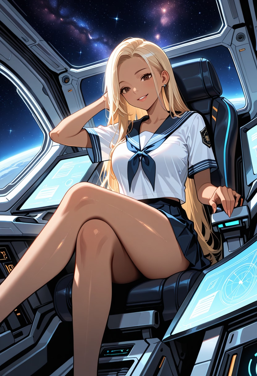 宇宙の果てでも、このスカートは短いまま | の人気AIイラスト・グラビア