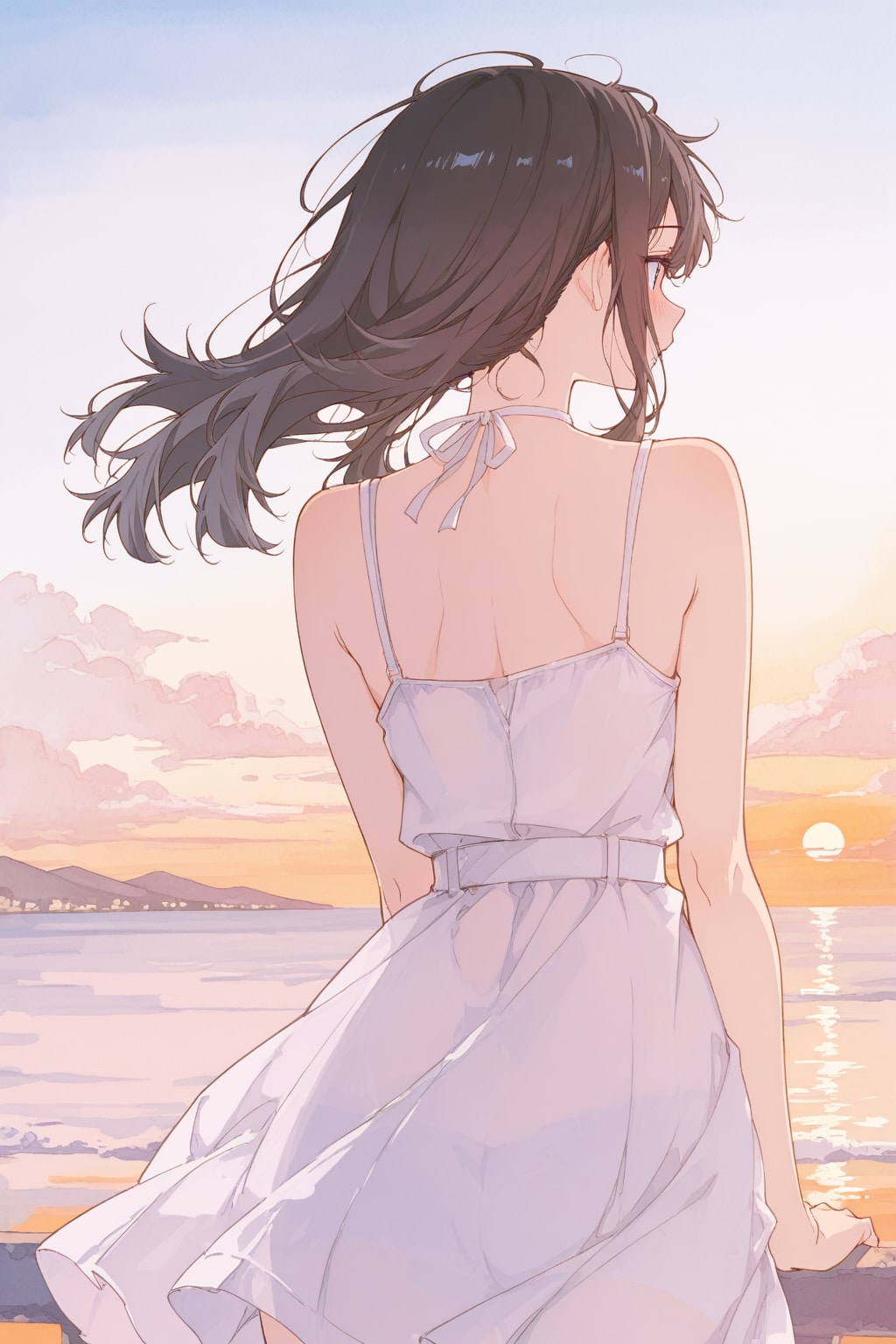 背中。