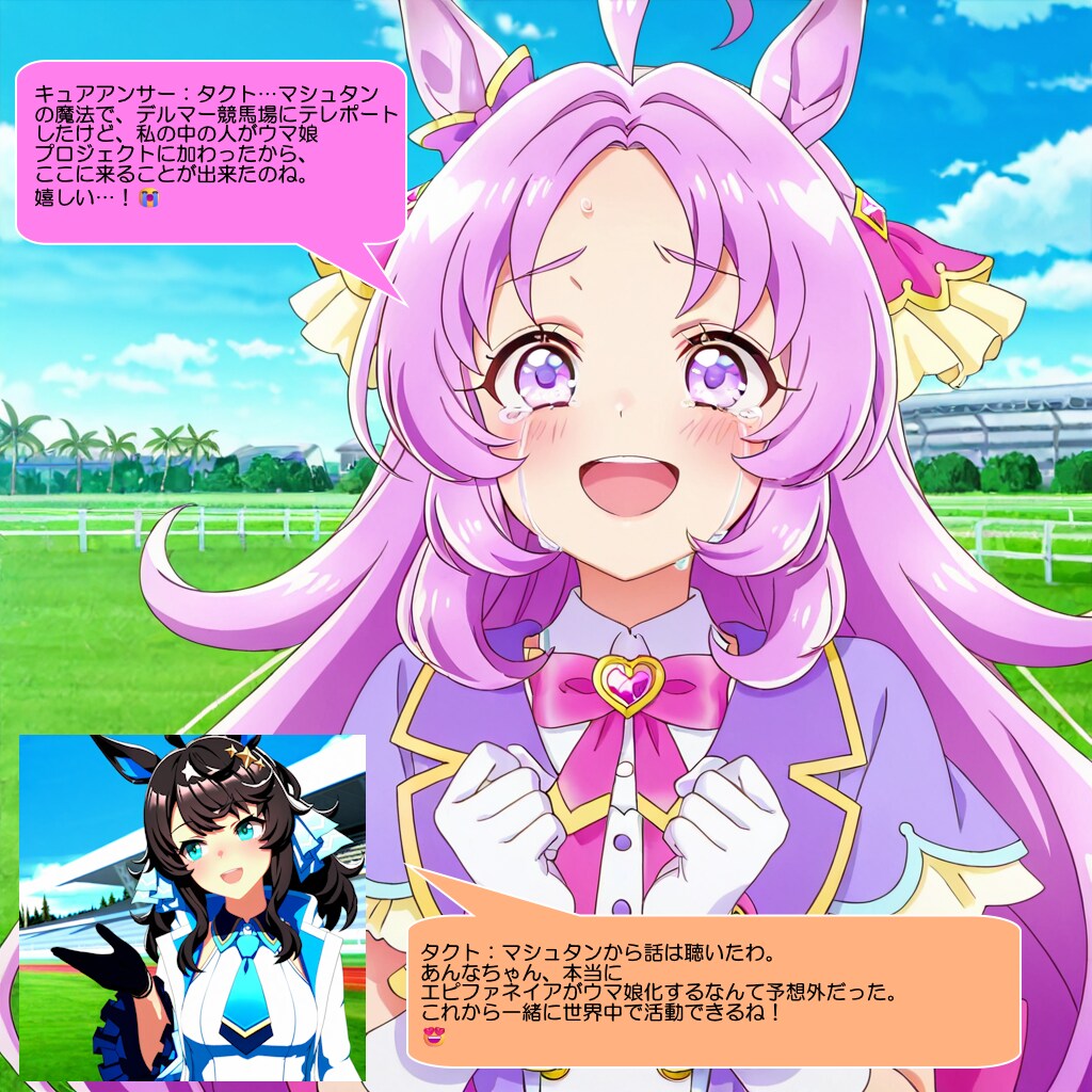 キュアアンサー、タクトに祝福されて感涙する