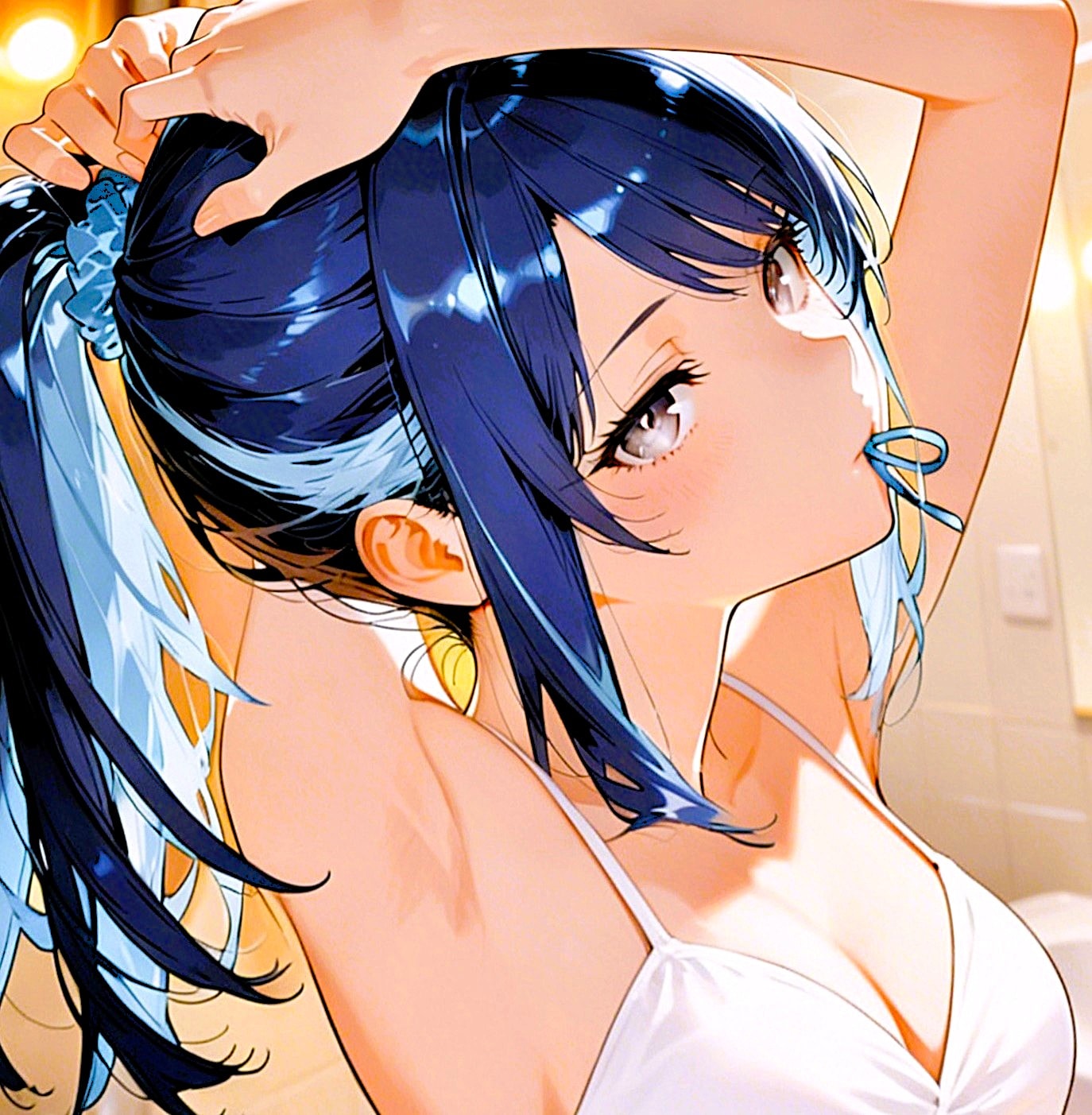 髪を留める七瀬　9