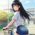 自転車に乗るサキちゃん 3枚目