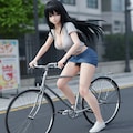 自転車に乗るサキちゃん 4枚目