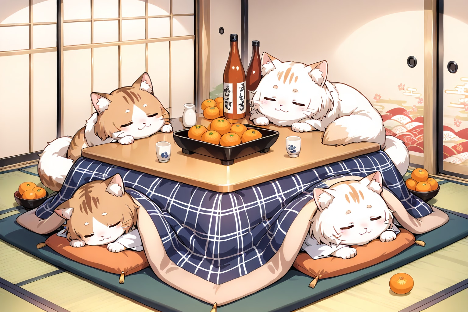 🐱年越しこたつ猫 | の人気AIイラスト・グラビア