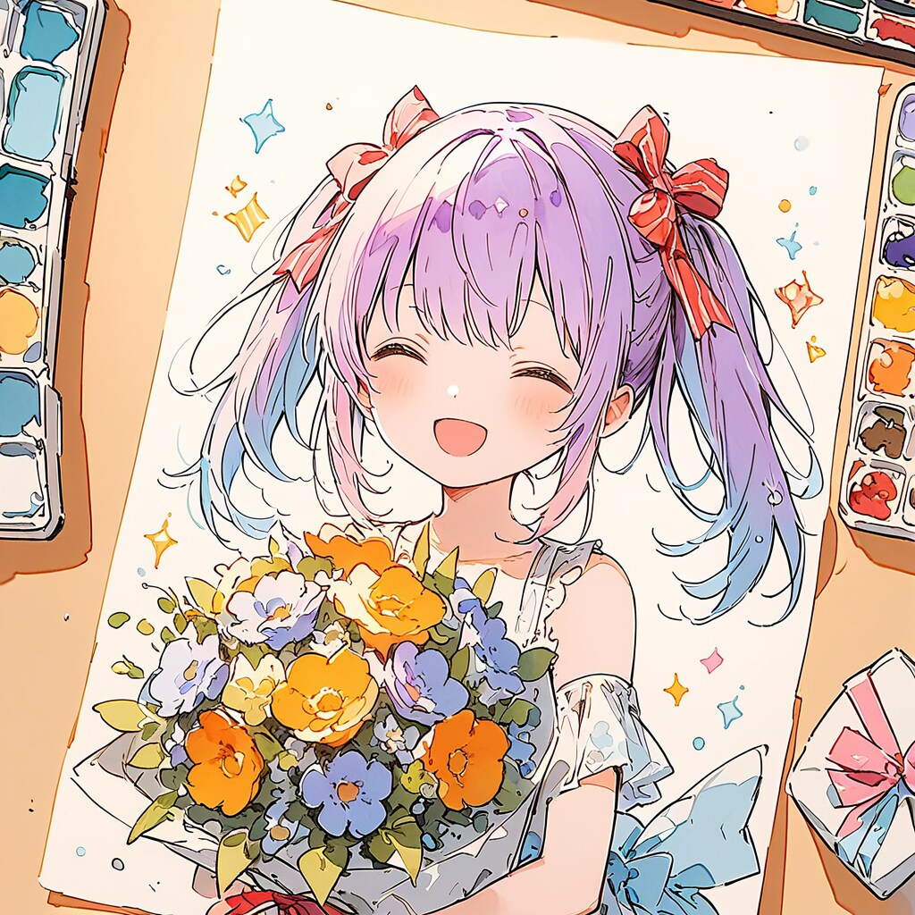 【水彩画】ほらっ、描けたよ。