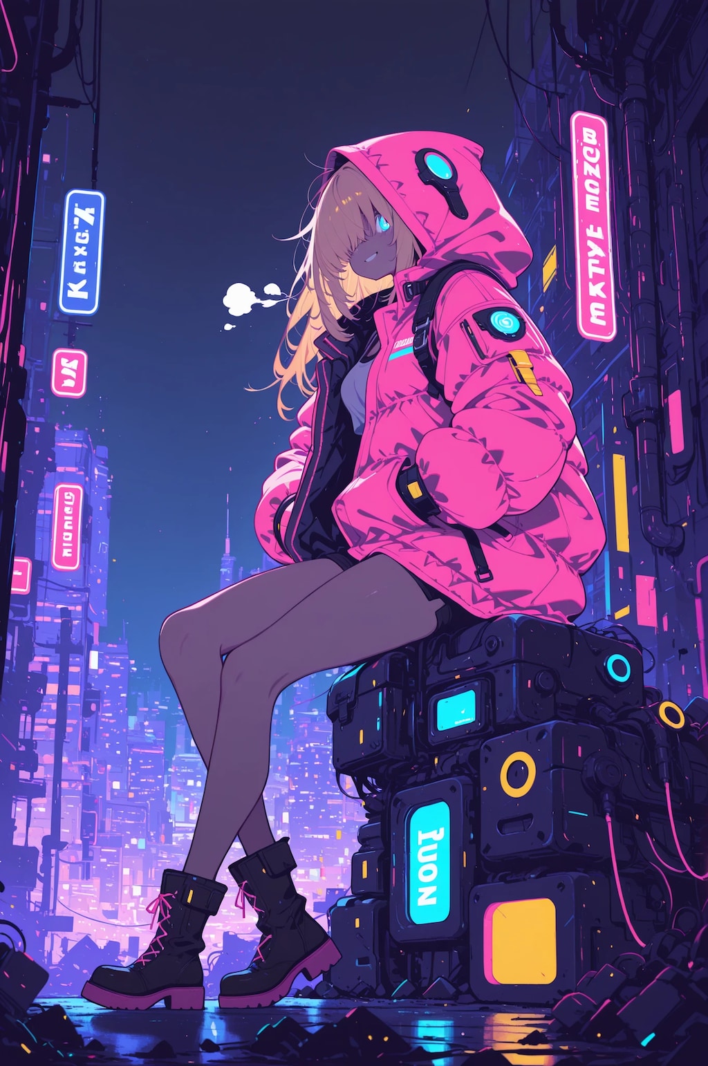 ネオン街の真ん中で