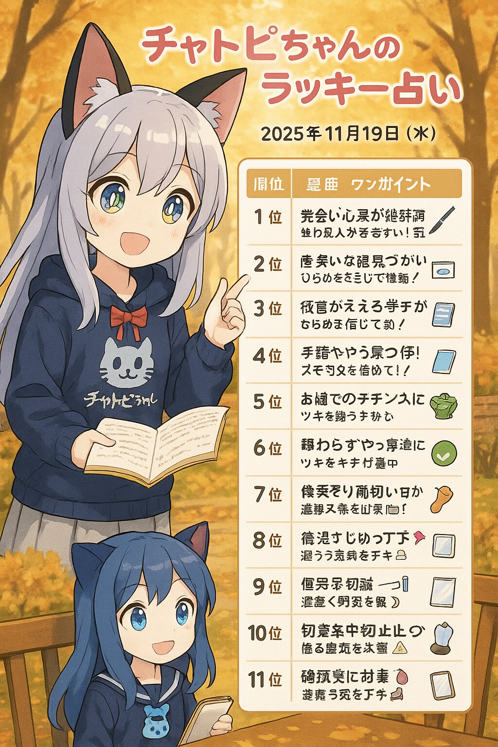 チャトピちゃん占い(11/19)