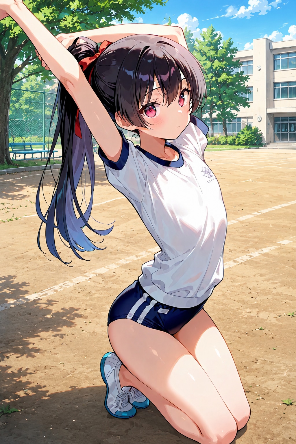 背伸び体操服