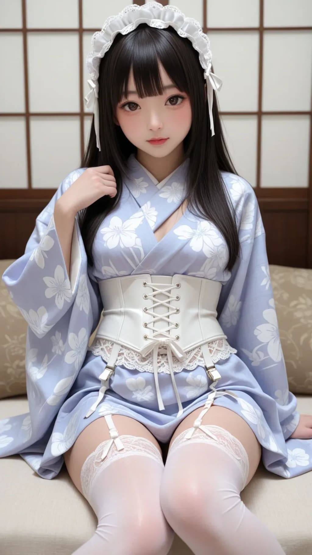 ロリータ振り袖コルセット帯002《SeaArt全年齢》