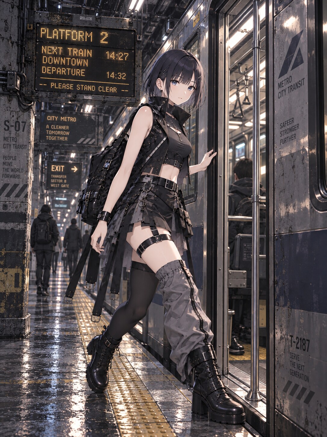近未来都市で | の人気AIイラスト・グラビア