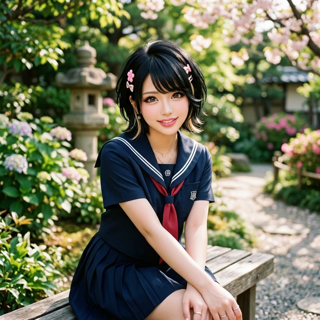Relaxing in a garden