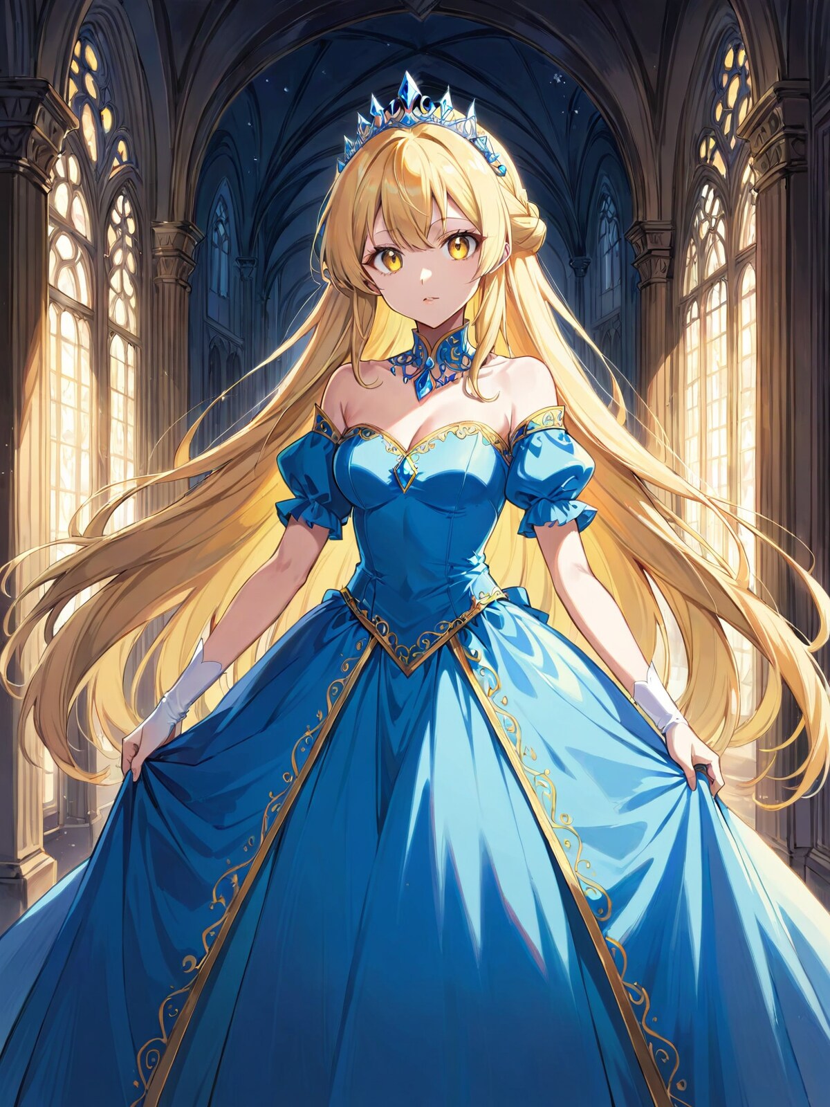 青いドレスのプリンセス | の人気AIイラスト・グラビア