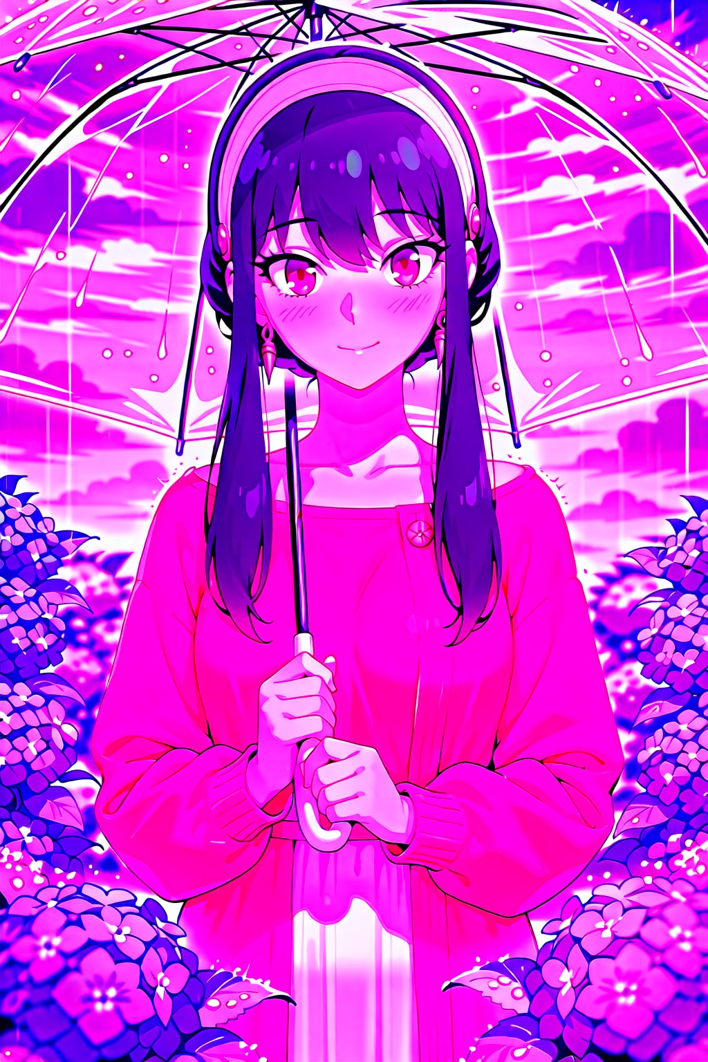 梅雨の庭には紫陽花