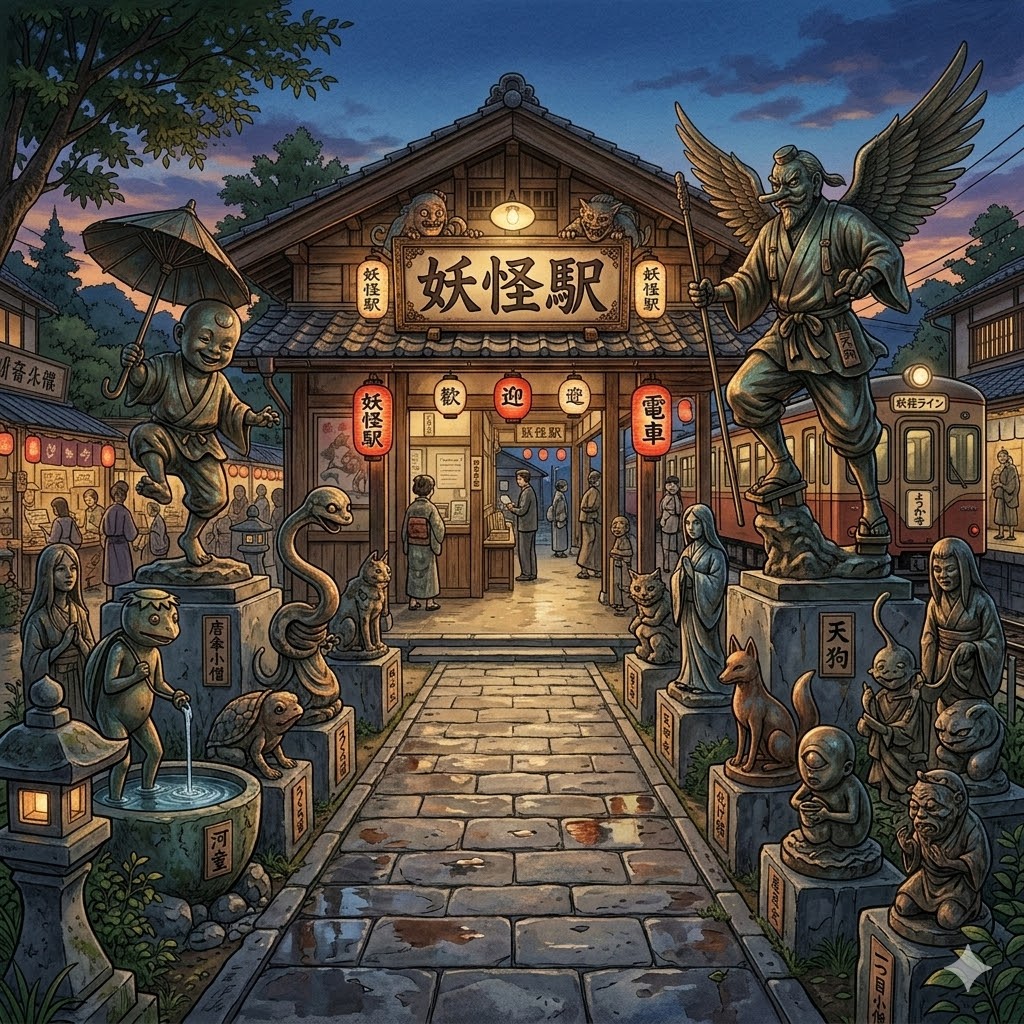 妖怪駅 | の人気AIイラスト・グラビア