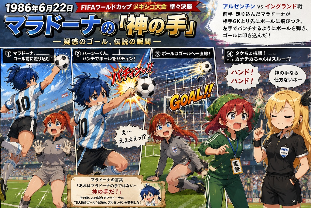 6月22日はマラドーナの『神の手』ゴールが炸裂した日
