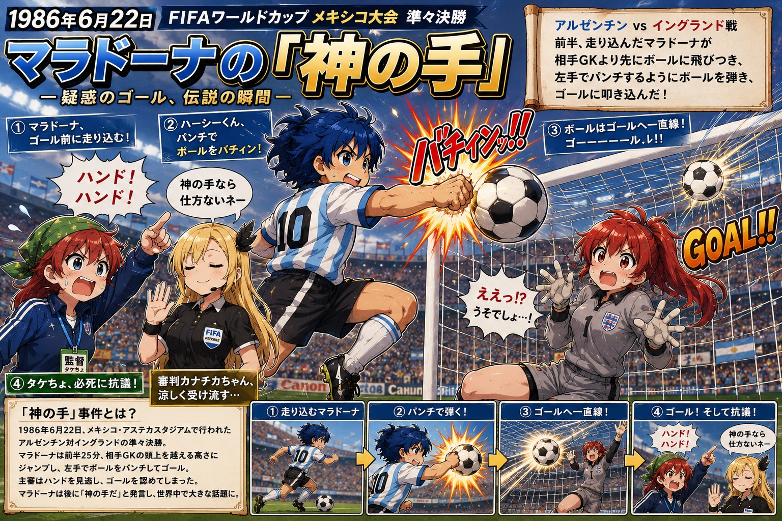 6月22日はマラドーナの『神の手』ゴールが炸裂した日