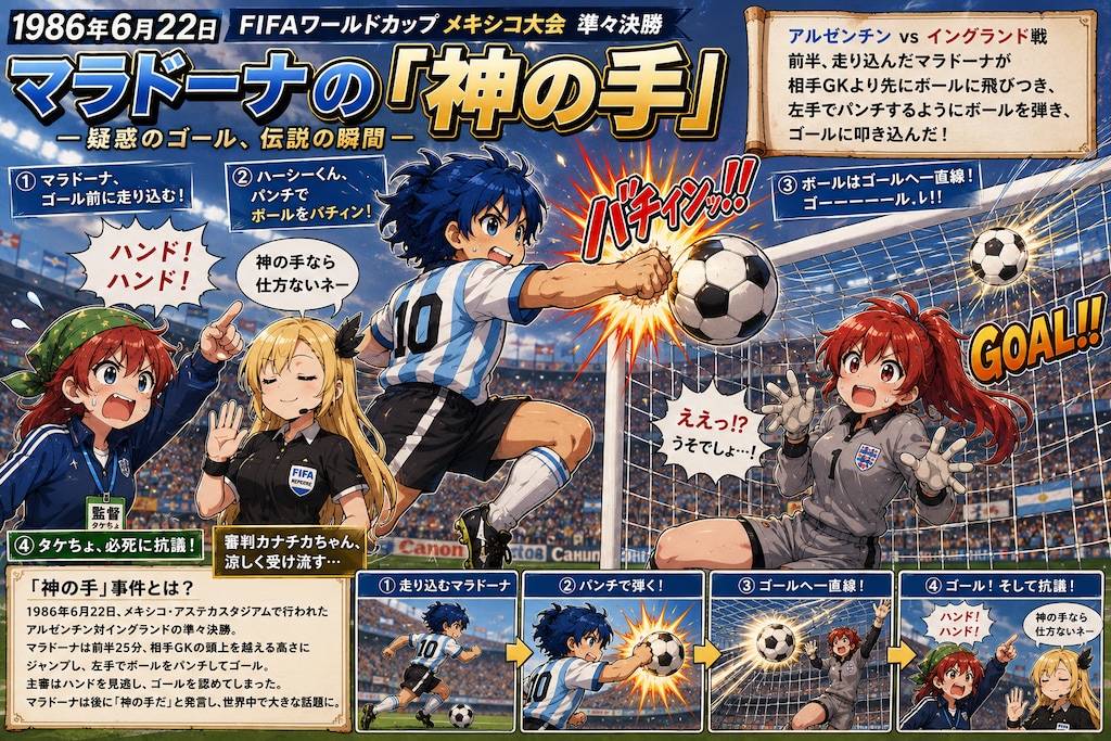 6月22日はマラドーナの『神の手』ゴールが炸裂した日
