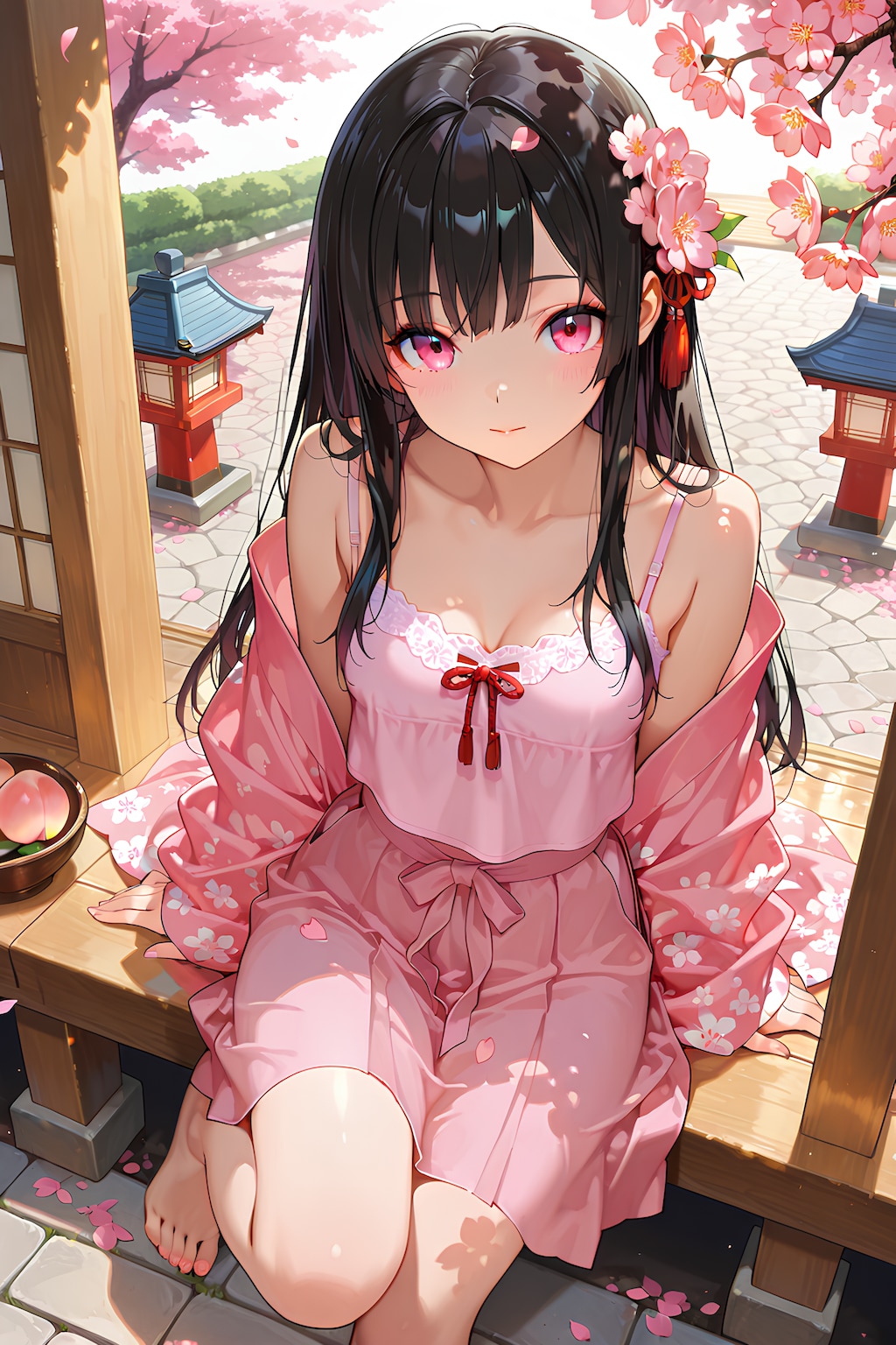 お花を上げましょ桃の花