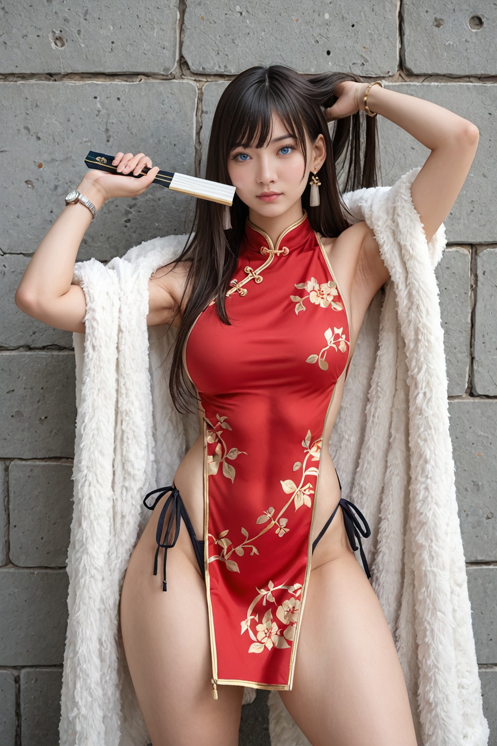 ファーショールチャイナドレス