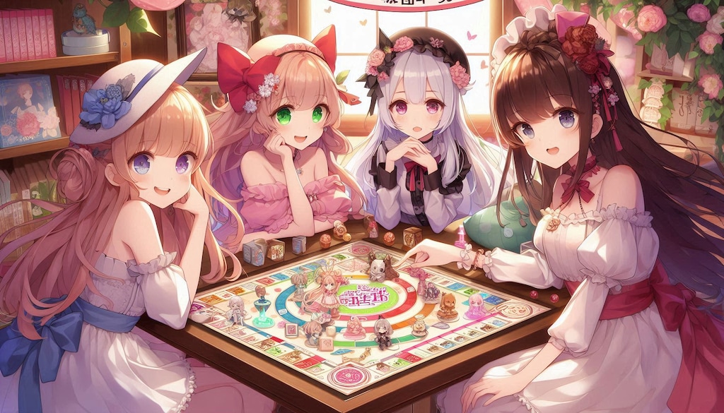 すごろくする女の子たち