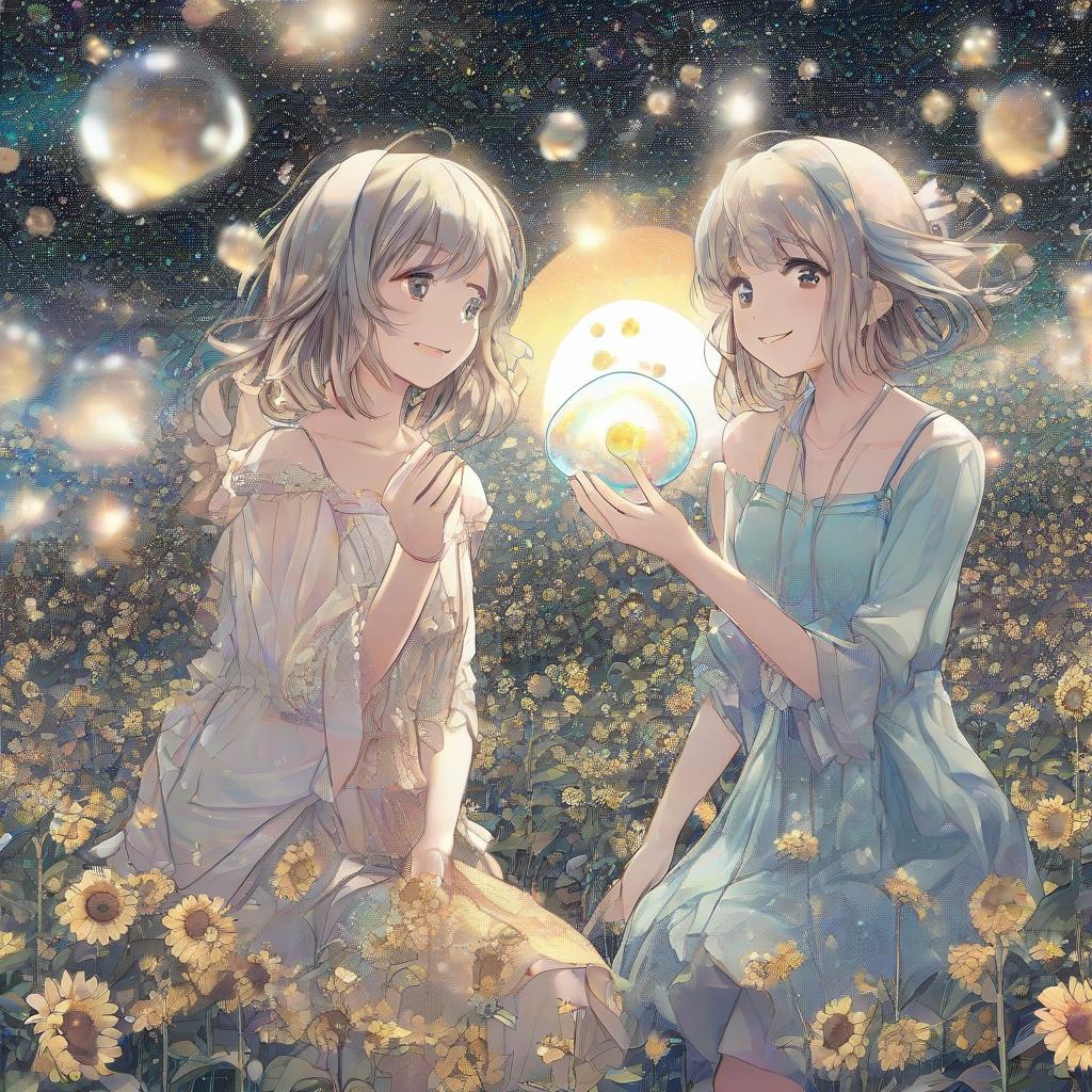 💓ヒマワリとシャボン玉 | の人気AIイラスト・グラビア