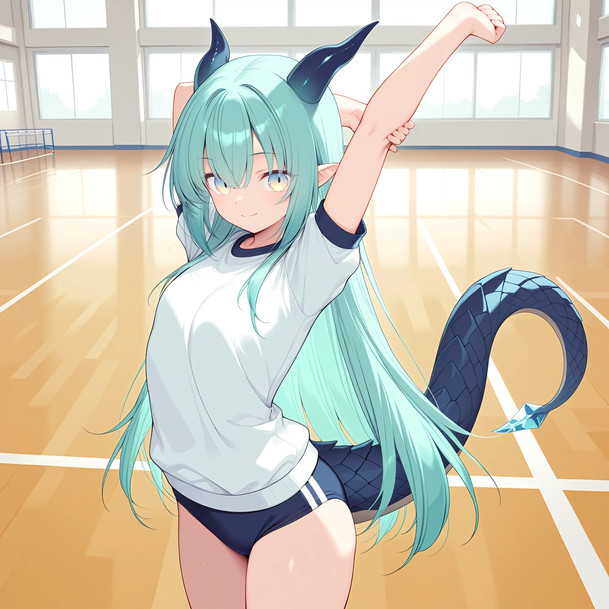 ストレッチ中その2　竜娘さん