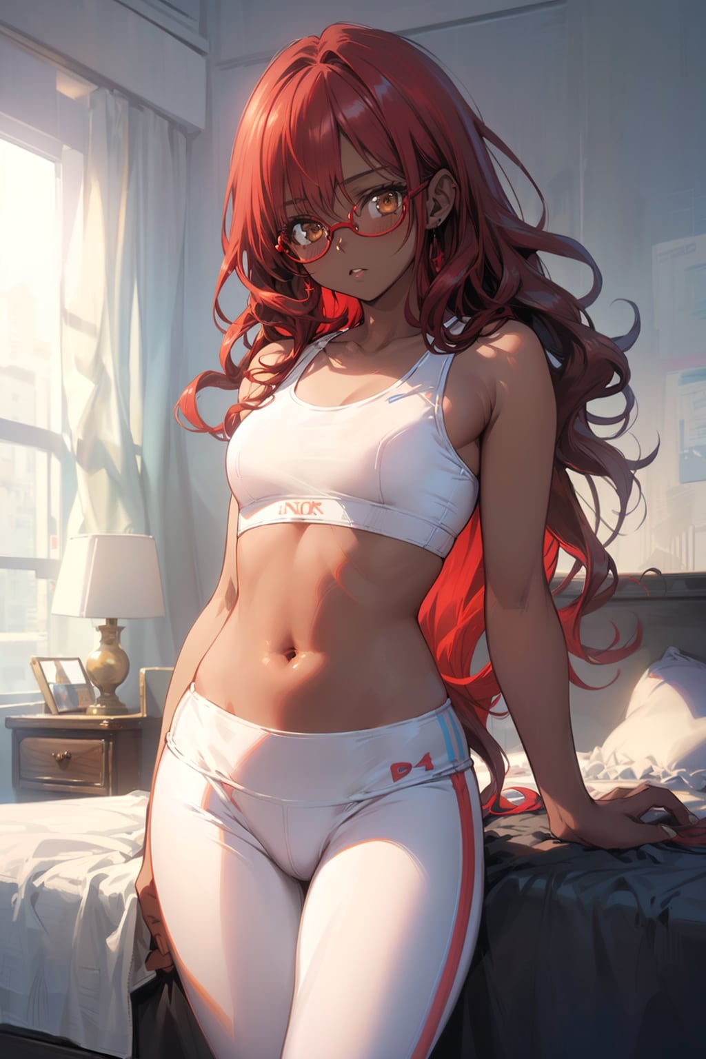 スポーツウェアの眼鏡っ娘