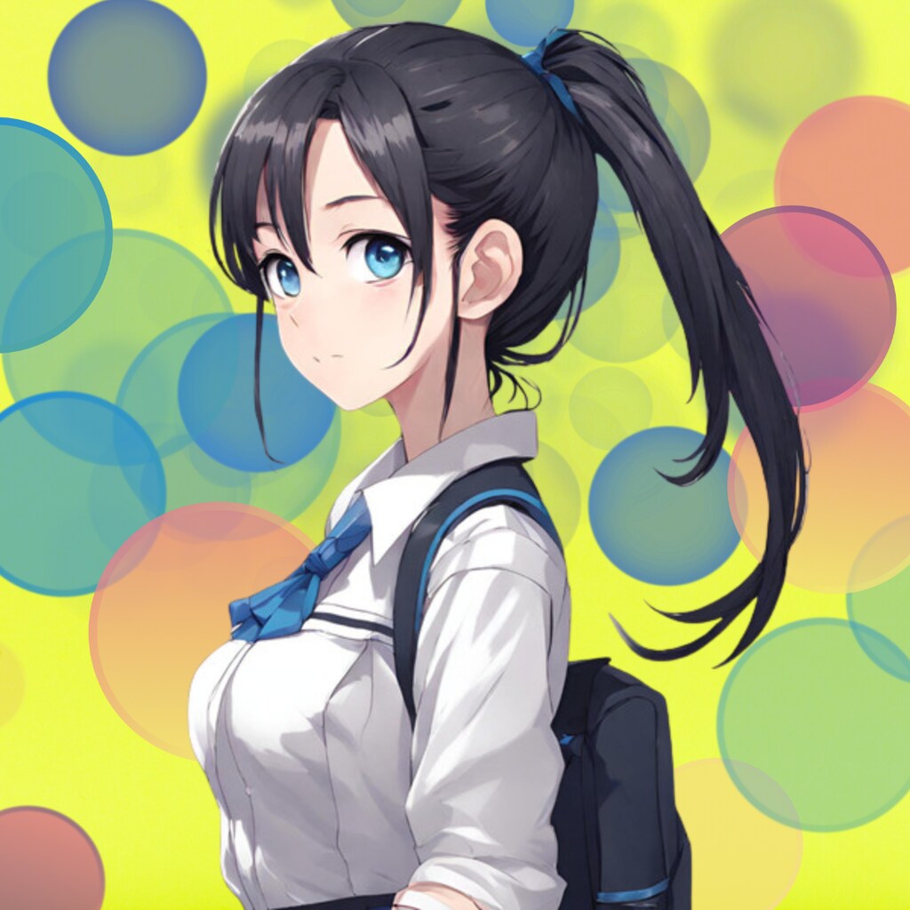 横顔が凛々しいポニーテールと女子高生