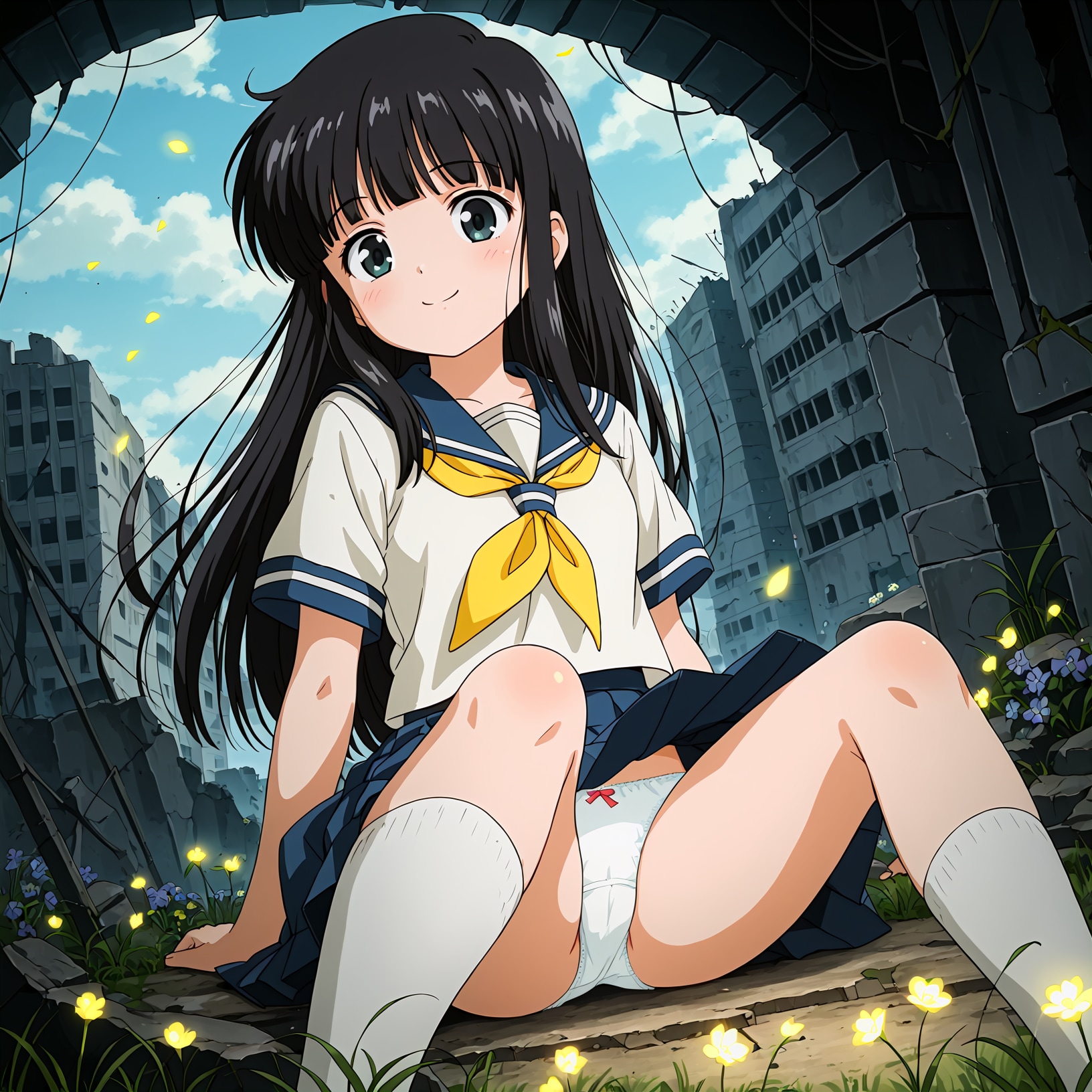 セーラー服の少女【パンチラ】