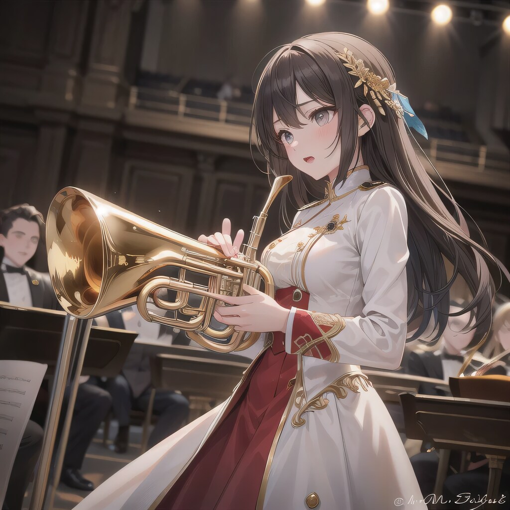 黒髪ロングでブラスバンドの少女２１