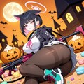 魔女の森ハロウィン黒猫コスプレ人妻 8枚目