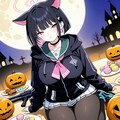 魔女の森ハロウィン黒猫コスプレ人妻 9枚目