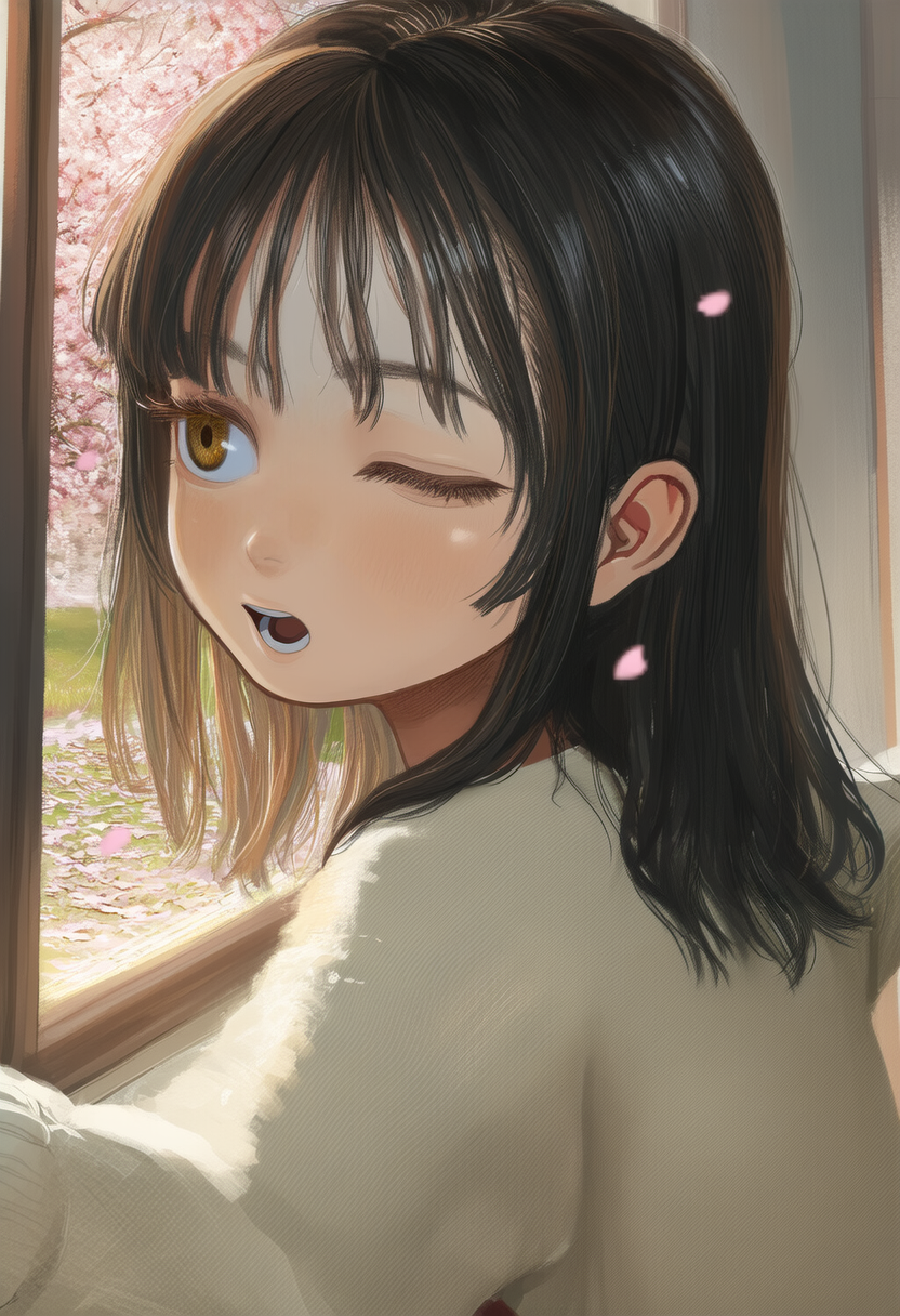 少女と桜(2/2)