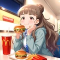 【某ックでハンバーガーを・・・】渋谷凛ちゃん,神谷奈緒ちゃん,北条加蓮ちゃん 2枚目