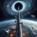 前半がブラックホールで宇宙エレベーター、後半ホワイトホールて宇宙エレベーター 5枚目