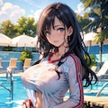 プールサイドの先輩 2枚目