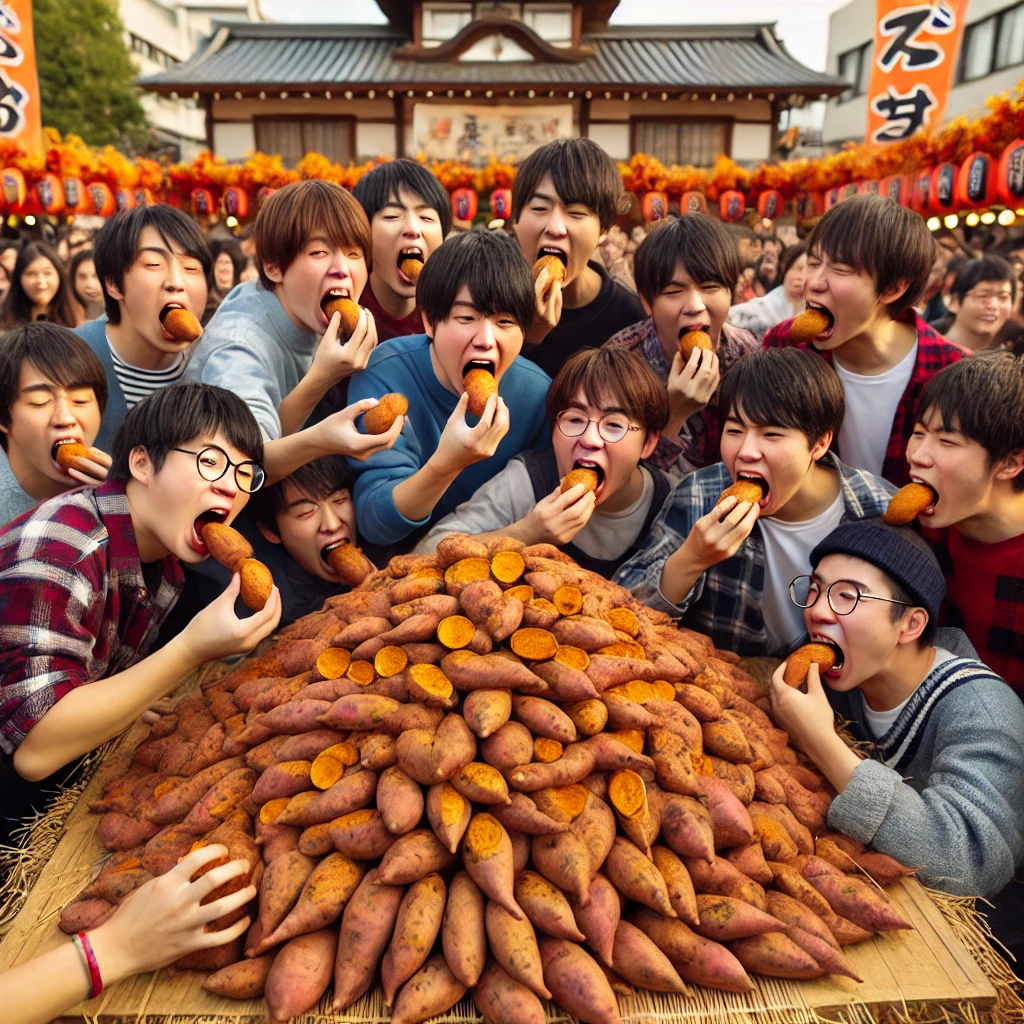 焼き芋早食い大会 | の人気AIイラスト・グラビア