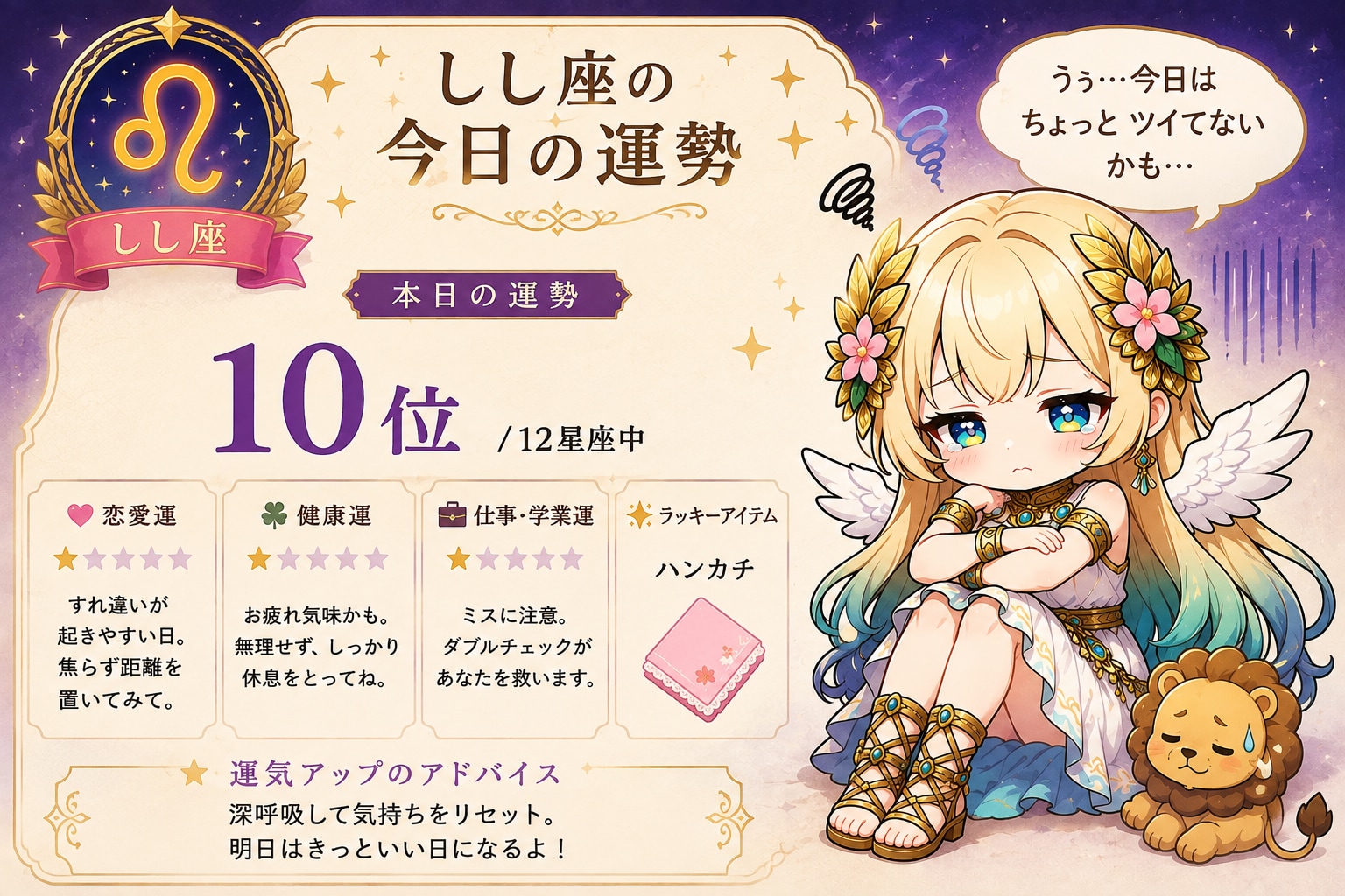 しし座の今日の運勢 by 勝利の女神