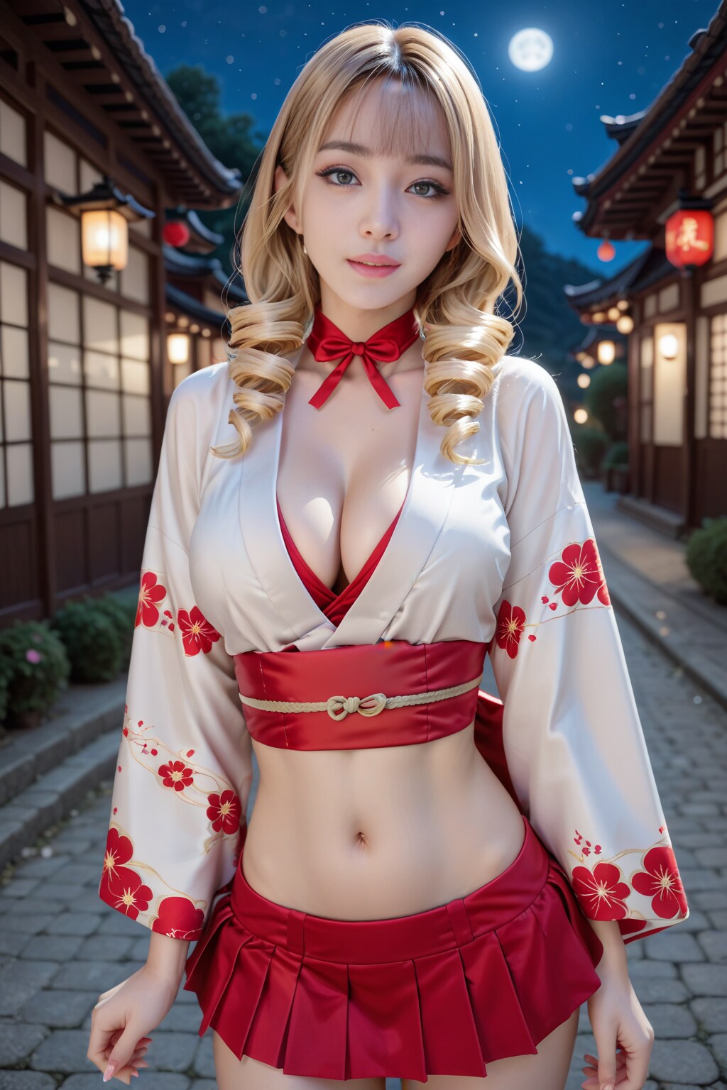 金髪ドレスの和風令嬢