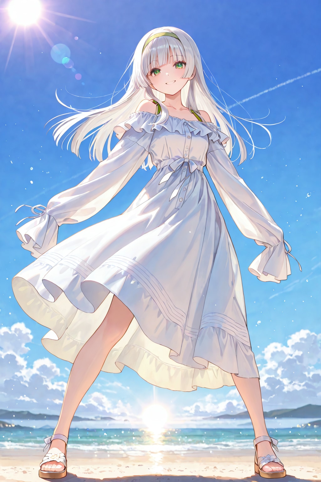白と緑の子