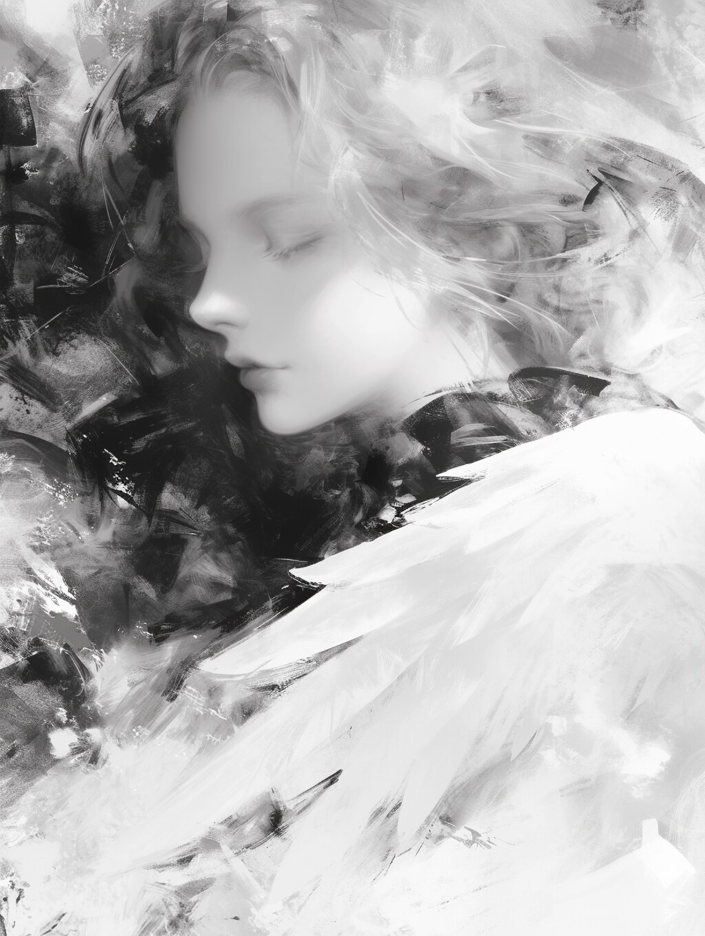 天使　モノクローム