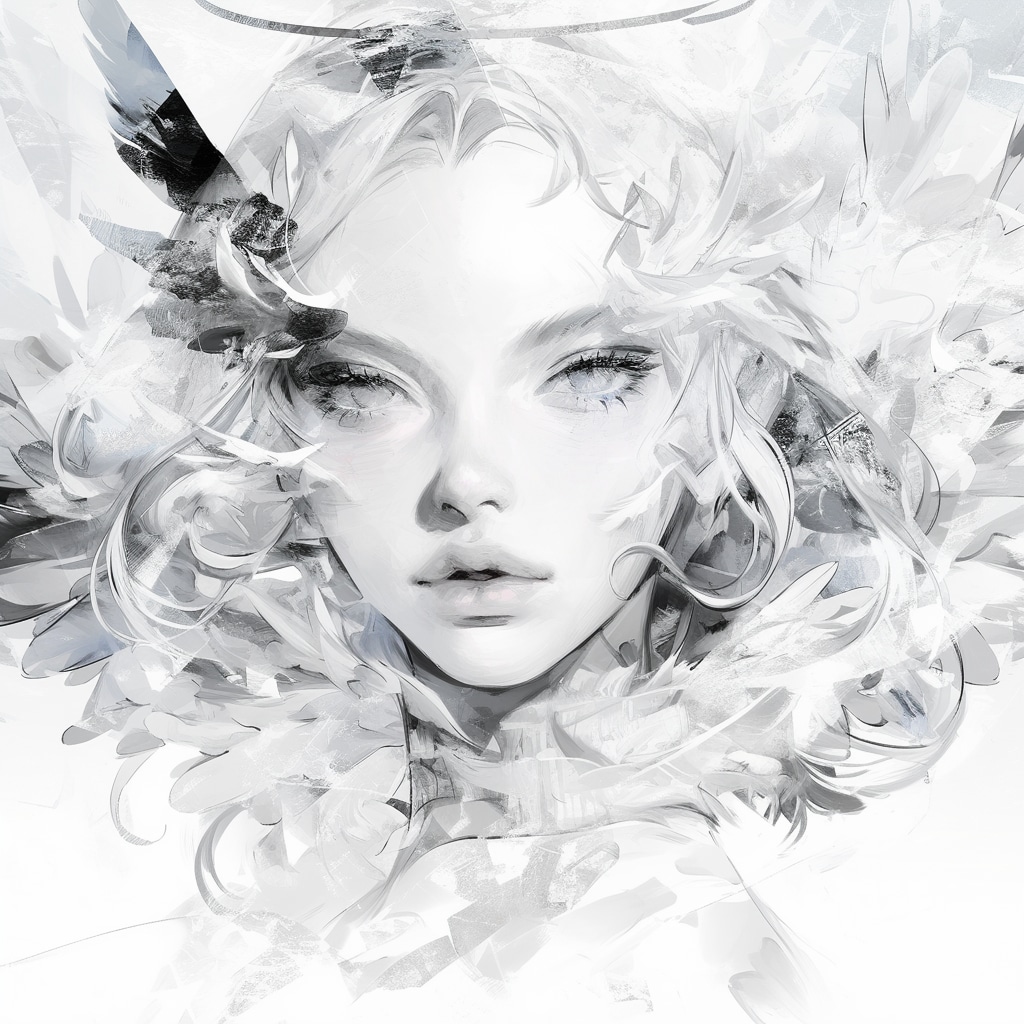 天使　モノクローム