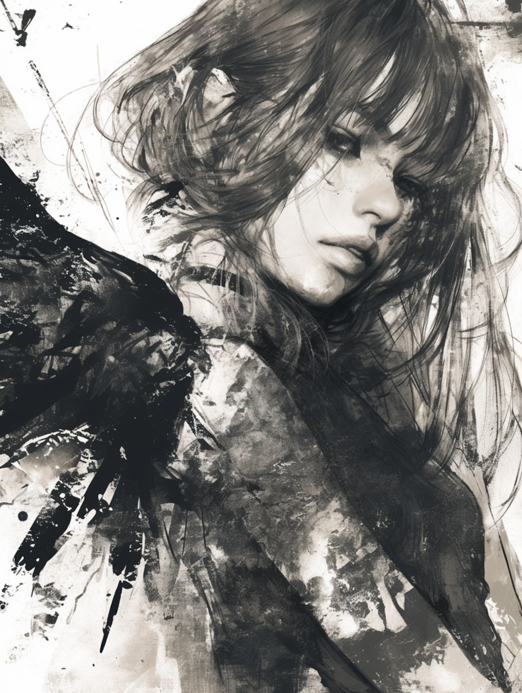 天使　モノクローム