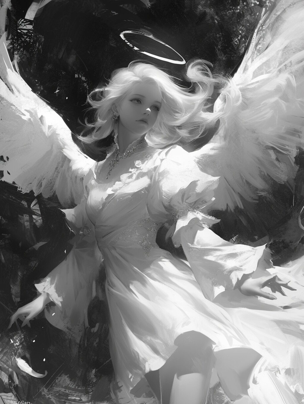 天使　モノクローム