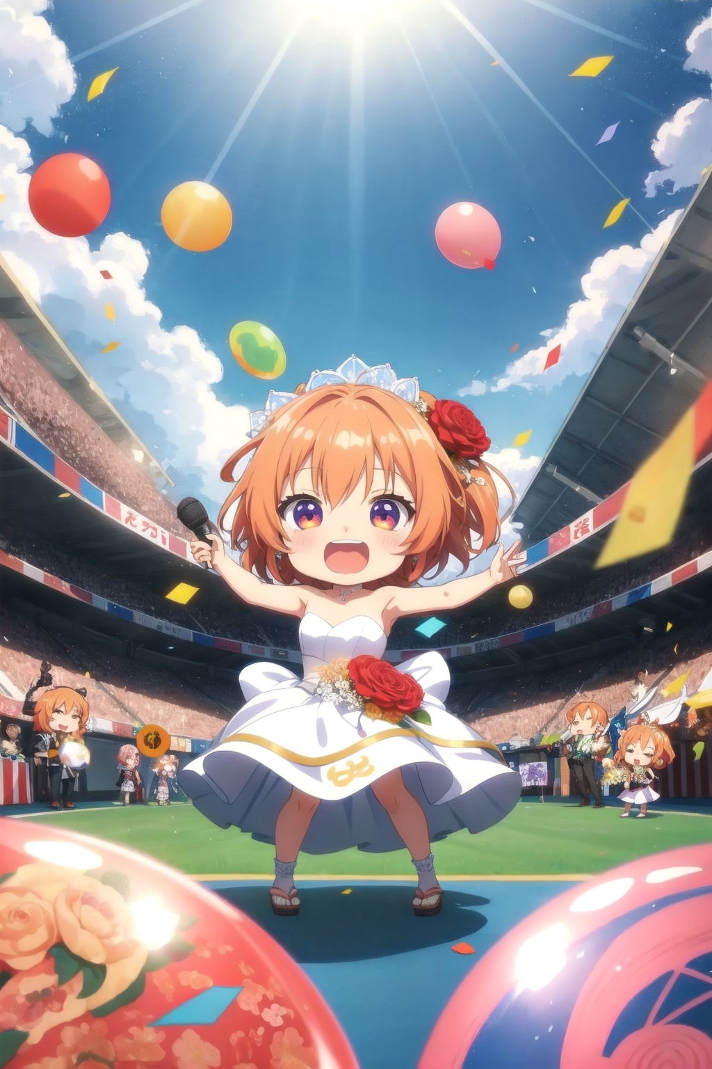 歌うオレンジ髪ちゃん