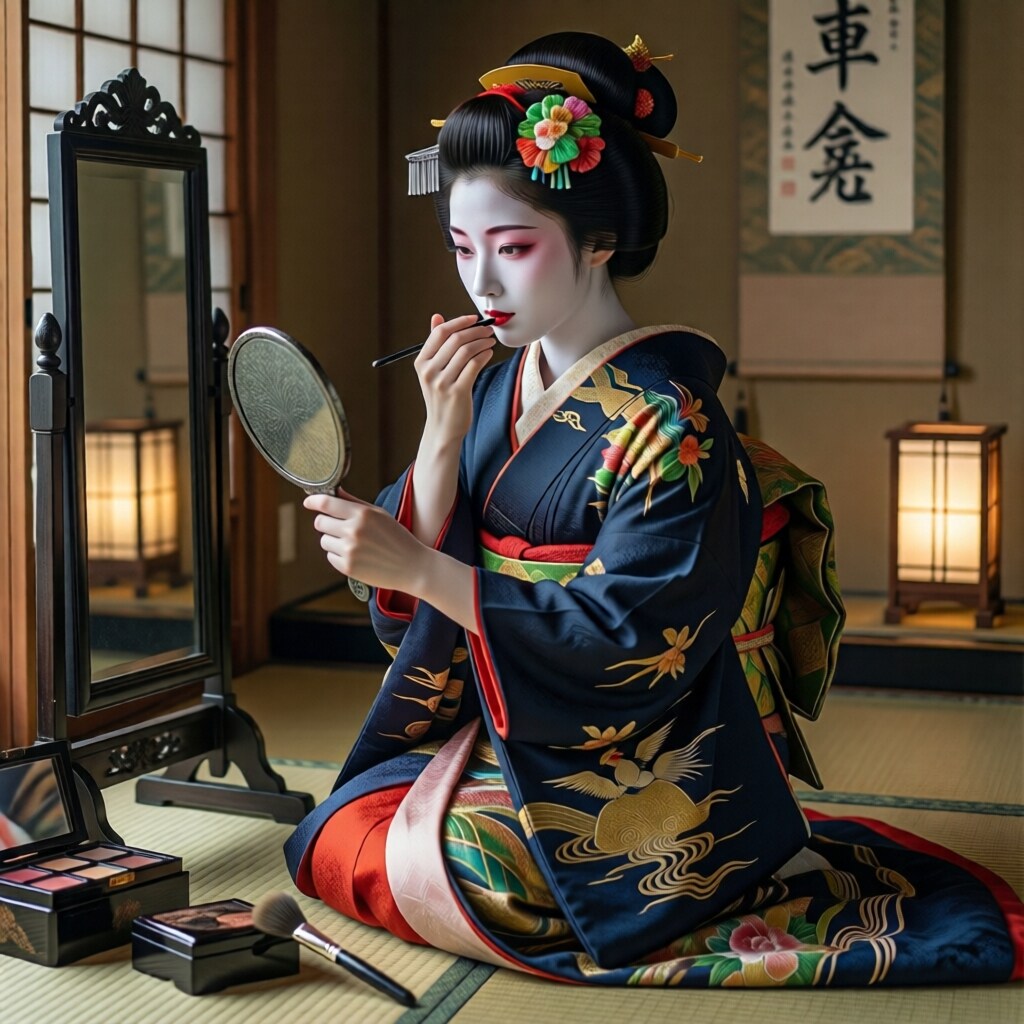 紅をさす刻 - 芸者の化粧支度